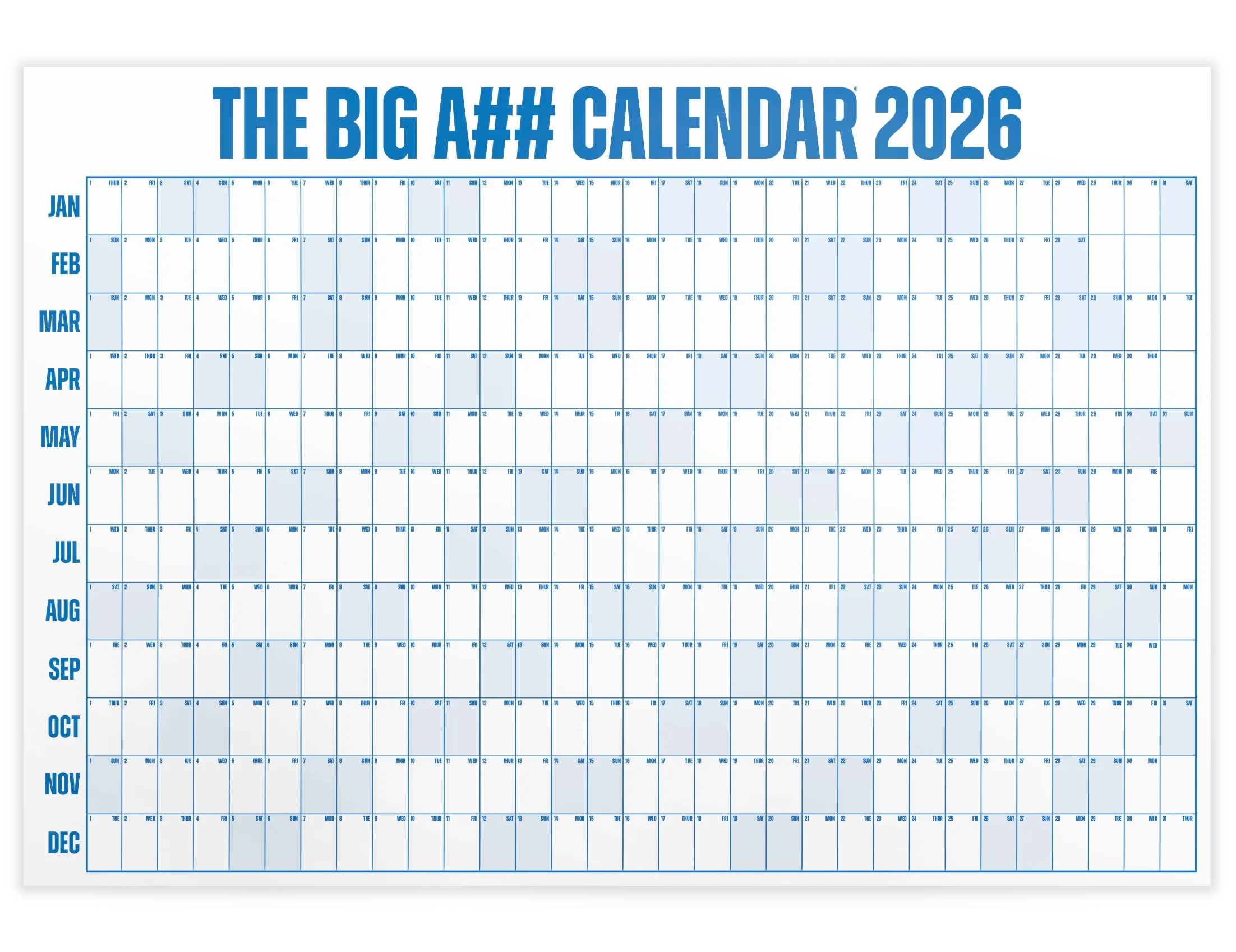Big Ass Calendar - Vedere anuală completă